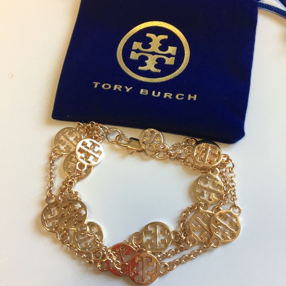 Tory Burch multi strand logo bracelet  - Picture 3 of 5
